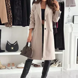 KPOP Notched Lapel Single-Breasted Overcoat-picture-36