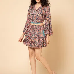 Aditi Wasan Printed Top & Skirt Co-Ord Set image 4