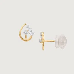 Mia by Tanishq 14 KT Gold Gleaming Teardrop Diamond Earrings - 1.269 g image 3