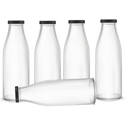 1ST TIME Set Of 6 Transparent Glass Freezer Safe Water Bottle image 3