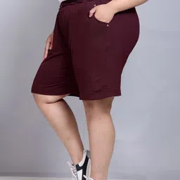 CUPID Women Plus Size Mid-Rise Regular Shorts image 5