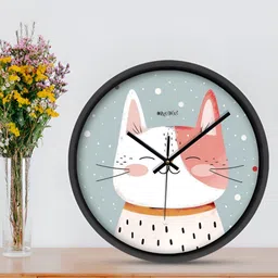 OLIVE TREE Black & White Printed Contemporary Wall Clock image 3