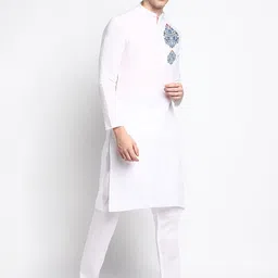 PulseIQ Band Collar Long Sleeves Straight Kurta image 3