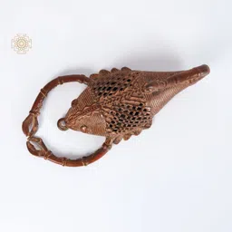 Exotic India Brown Textured Small Tribal Crab Wall Hangings-picture-14