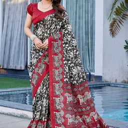 priyashi Ethnic Motifs Printed Bhagalpuri Saree image 5