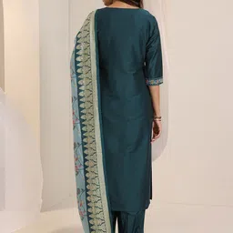 Libas Women Floral Yoke Design Regular Kurta & Salwar With Floral Dupatta image 3