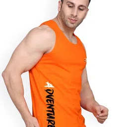 SLOWLORIS Pack Of 2 Printed Sleeveless Gym Vests SL26 COMBO (LOUD PEACOCK) (ADV ORANGE) image 3