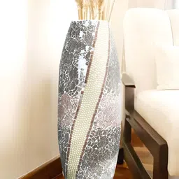 Royaloak Cream Mosaic Pearl  Flower Vase-image-1