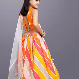 satyamfab Girls Embroidered Ready to Wear Lehenga & Blouse With Dupatta image 3