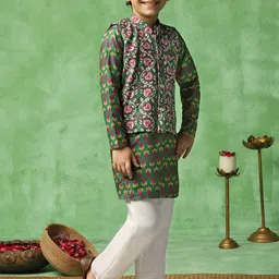 BAESD Boys Floral Printed Regular Kurta with Trousers image 4