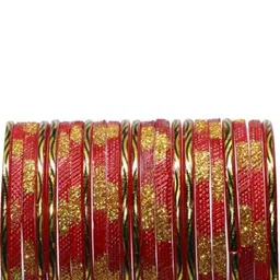 Instyle Forever Set Of 10 Red Glass Artificial Stones Bangle image 1