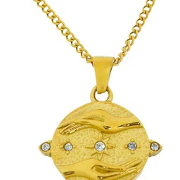 INTERSTELLAR Women Gold-Plated Stainless Steel Cubic Zirconia Pendant image 1