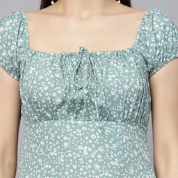 aayu Women A-line Light Green Midi/Calf Length Dress image 5