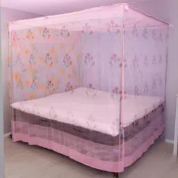 aarti light pink bed size (6+7) HDPE - High Density Poly Ethylene Washable Adults Mosquito Net-picture-10