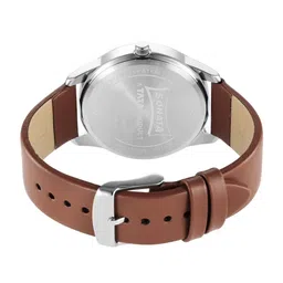 Sonata Men Black Brass Dial & Brown Leather Straps Analogue Watch 7146SL04 image 2