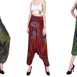 fusfus Printed Rayon, Cotton Women Harem Pants image 1