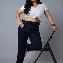 Freeform by High Star Women Plus Size Straight Fit High-Rise Clean Look Stretchable Jeans-picture-38