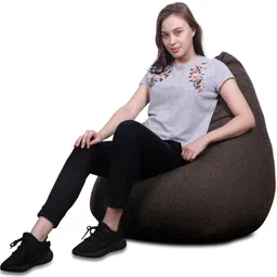 style homez XXXL ORGANIX Collection, Organic Jute Fabric Classic Teardrop Bean Bag With Bean Filling image 4