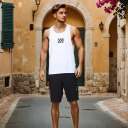 Shein Knee Length Graphic Placement Print Track Shorts image 5