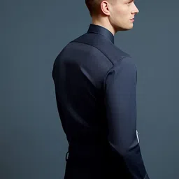 HE SPOKE Smart Tailored Fit Vertical Striped Spread Collar Cotton Formal Shirt image 2