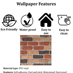 Jaamso Royals Brown & Grey Self Adhesive Removable Wall Sticker image 2