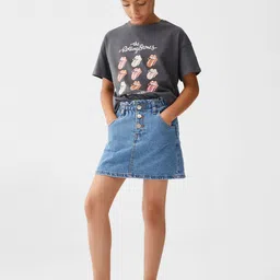 Mango Kids Girls Pure Cotton Graphic Printed T-shirt image 3