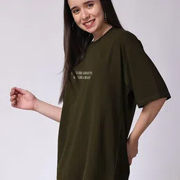 MISCHIEF MONKEY Typography Round Neck Oversized T-shirt image 3