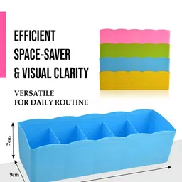 Kuber Industries Blue 5Pcs Reusable Multi-Utility Organisers image 2