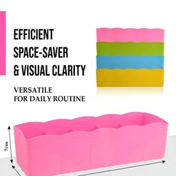 Kuber Industries Blue & Pink 5 Pieces Reusable Multi Utility Organisers image 5