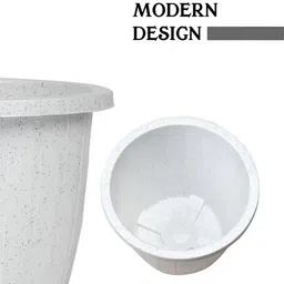 Kuber Industries White 6 Pieces Textured Lightweight Planters image 2