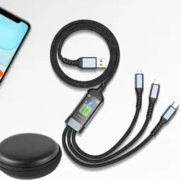 BUFONA 3in1 USB Fast Charging Transparent Luminous 100w Charging Cable+Carry Pouch Charging Pad-picture-15