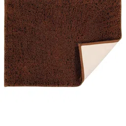 OBSESSIONS Brown Solid Anti-Skid Bath Rug With Contour Rug image 5