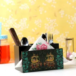 Green Mdf Wood Cutlery Holder by Reinvention Factory image 1