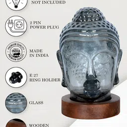 Homesake Black Glass Abstract Shaped Table Lamp with Bulb image 4