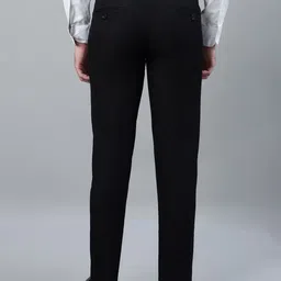 cantabil Men Regular Fit Black Cotton Blend Trousers image 2