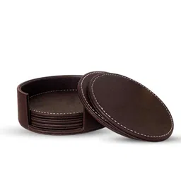 aarvi decor studio Chocolate Brown Elegance Round Coaster image 2