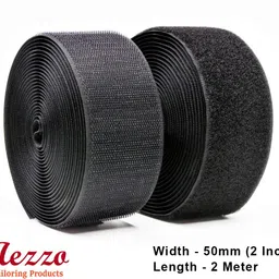 aezzo Black Velcro Hook + Loop Sew-on Fastener tape roll strips 2 Meter Length 2 Inch (25mm) Width. Use in Sofas Backs, Footwear, Pillow Covers, Bags, Purses, Curtains etc. (2 Meter Black) Sew-on Velcro-picture-10