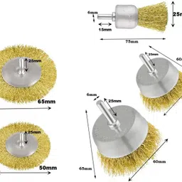 kiesh WB01 5 Pcs Multipurpose Wire Brush Set Wheel Brush image 2