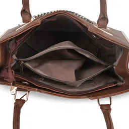 SPOTIC Structured Satchel with Cut Work image 3