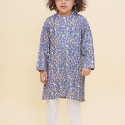 Sethukrishna Boys Floral Printed Regular Kurta with Pyjamas-picture-1