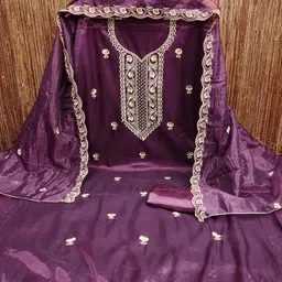 HERE&NOW Embroidered Unstitched Dress Material image 3
