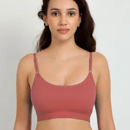 samvar Women Cotton Orange Non Padded Non-Wired Lingerie Bra Sport wear Gym Crop Tank Top image 1