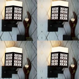 Gojeeva Brown Wood Square Wall Lamps-picture-2