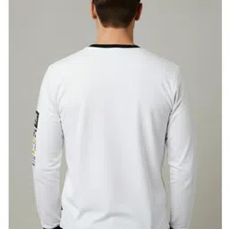 AUTNA Men Typography Printed Round Neck Full Sleeves Regular T-shirt with Pocket Detailing image 2