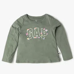 GAP Girls Logo Printed Pure Cotton Relaxed-Fit Round Neck T-Shirt image 4