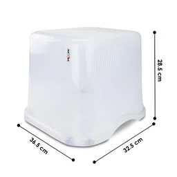 Nayasa Rimmy 3 Pcs Transparent Bathroom Bucket 18 L & Mug 1.5 L With 508 Stool image 5