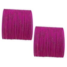 ZULKA Set of 48 Metal with Glitter Polka Dots & Cutting Design Stylish Bangles-picture-39