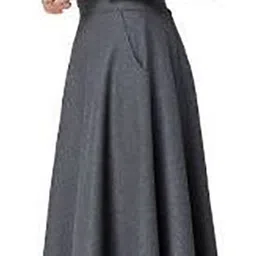 StyleCast x Revolte Women Solid Flared Maxi Skirts image 2