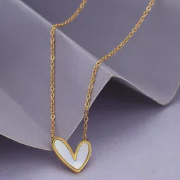 Jewels Galaxy Gold-Plated Stainless Steel Heart Themed Pendant Chain image 3