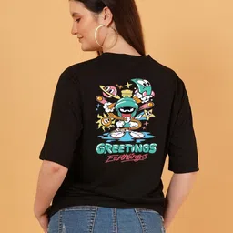 kintu parantu Women Pack of 2 Naruto Graphic Printed Round Neck Relaxed Fit T-shirts image 4